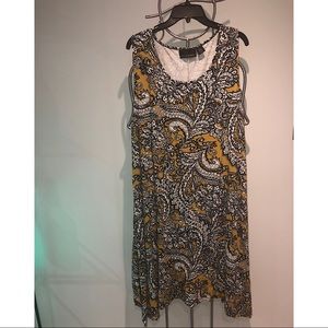 Cynthia Rowley 2X Yellow/Blk Paisley Deess